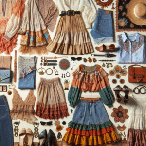 Fashionable clothing laid out neatly showing diversity and style for a blog post about expressing personal style through fashion